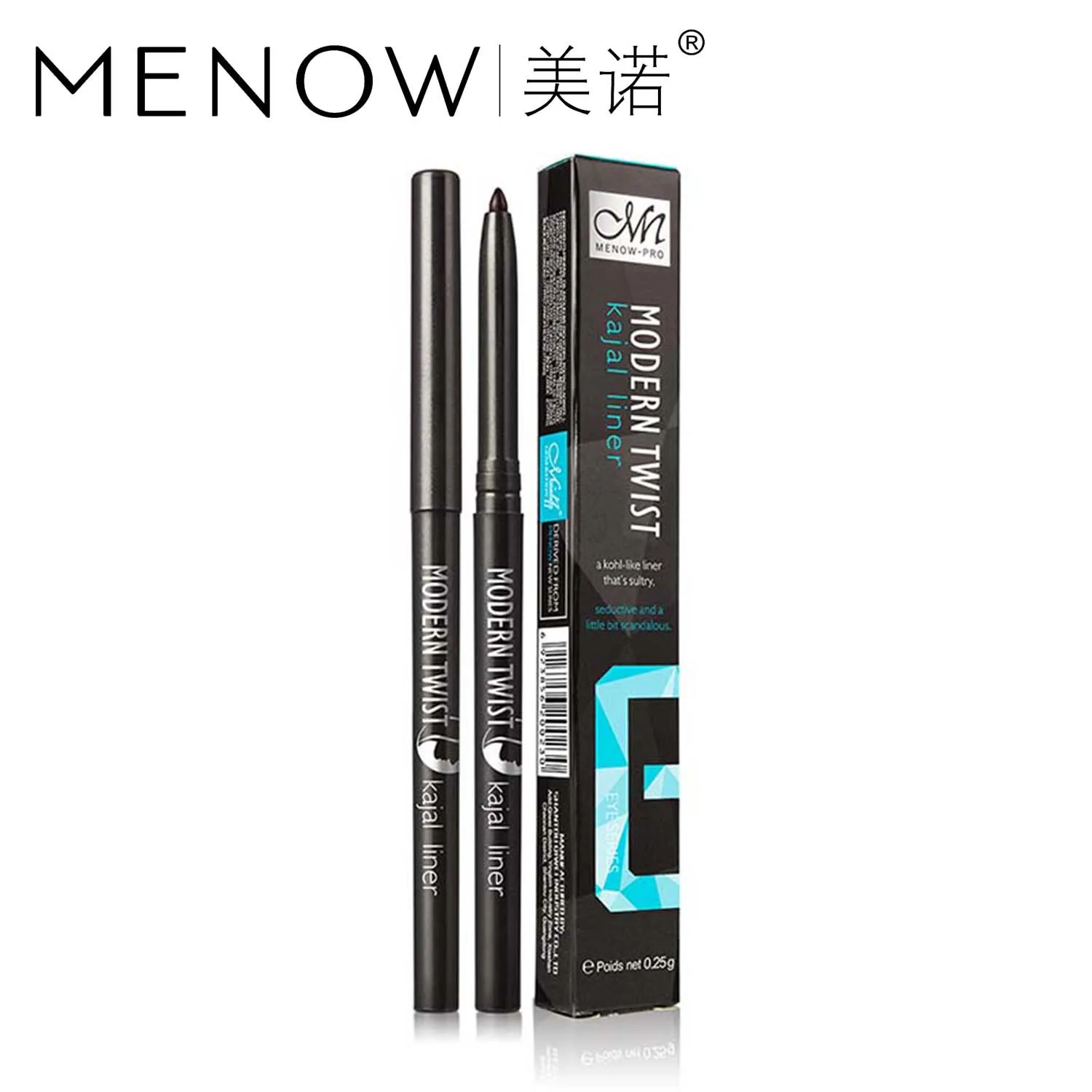 

Menow Brand Makeup Eyeliner Fast/Quick Dry Twisted Natural Kajal Pencil Long-lasting Easy to Wear Eyeliner Cosmetic P201 MN
