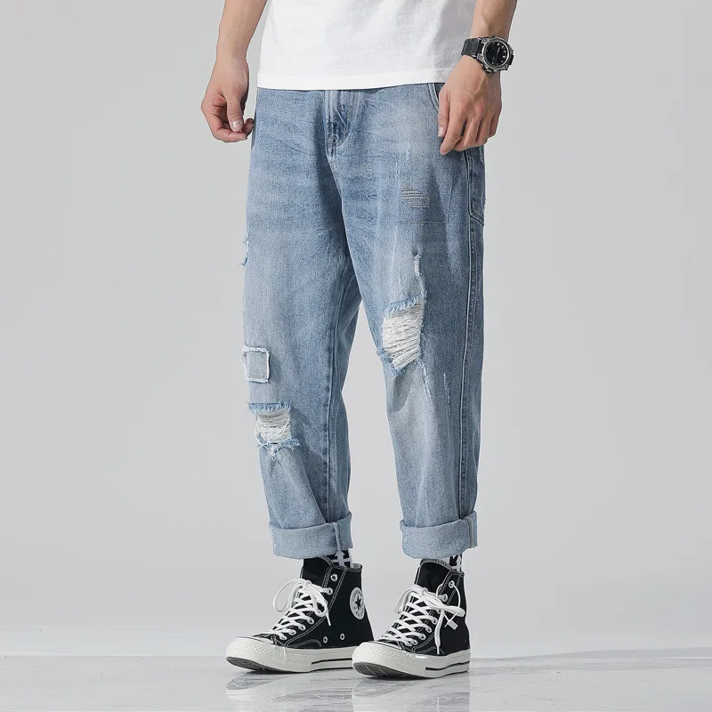 

2019 New Fashion Jeans Men's Style High Quality New Models Men's Fashion In Ripped Jeans Motorcycle Fitness Wear Casual Jeans