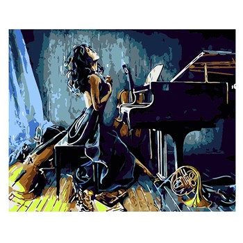 

Piano beauty Hand Made Paint High Quality Canvas Beautiful Painting By Numbers Surprise Gift Great Accomplishment