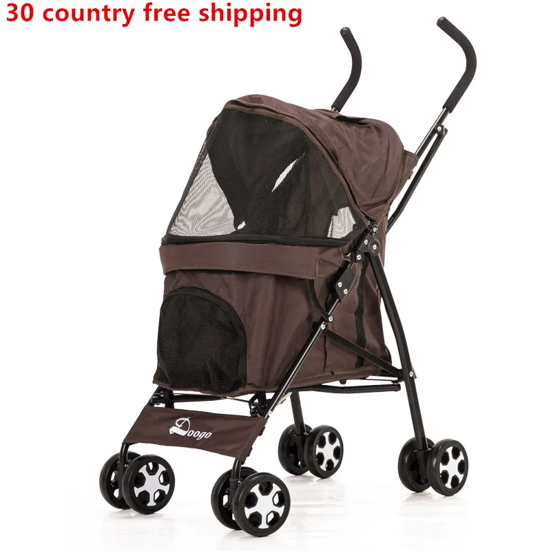 Lightweight folding Pet Trolley Dog cat baby stroller Teddy cart four wheel pet cart Dog