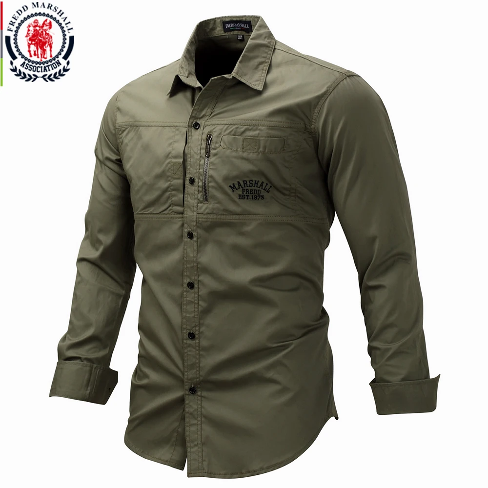 camisa militar verde