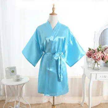 

Women's Solid Satin Short Pyjamas New Plain V-neck Long Sleeves Robe Sexy Fashionable Ladies' Loose Sleepwear Summer Hot Selling
