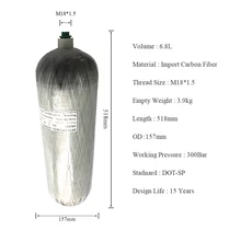 Best Price AC2680 USA FREE SHIPPING 6.8L DOT Thread M18*1.5 High Pressure Carbon Fiber Pcp Air Gun Tank Gas Cylinder Drop Shipping Acecare Best Price AC2680 USA FREE SHIPPING 6.8L DOT Thread M18*1.5 High Pressure Carbon Fiber Pcp Air Gun Tank Gas Cylinder Drop Shipping Acecare