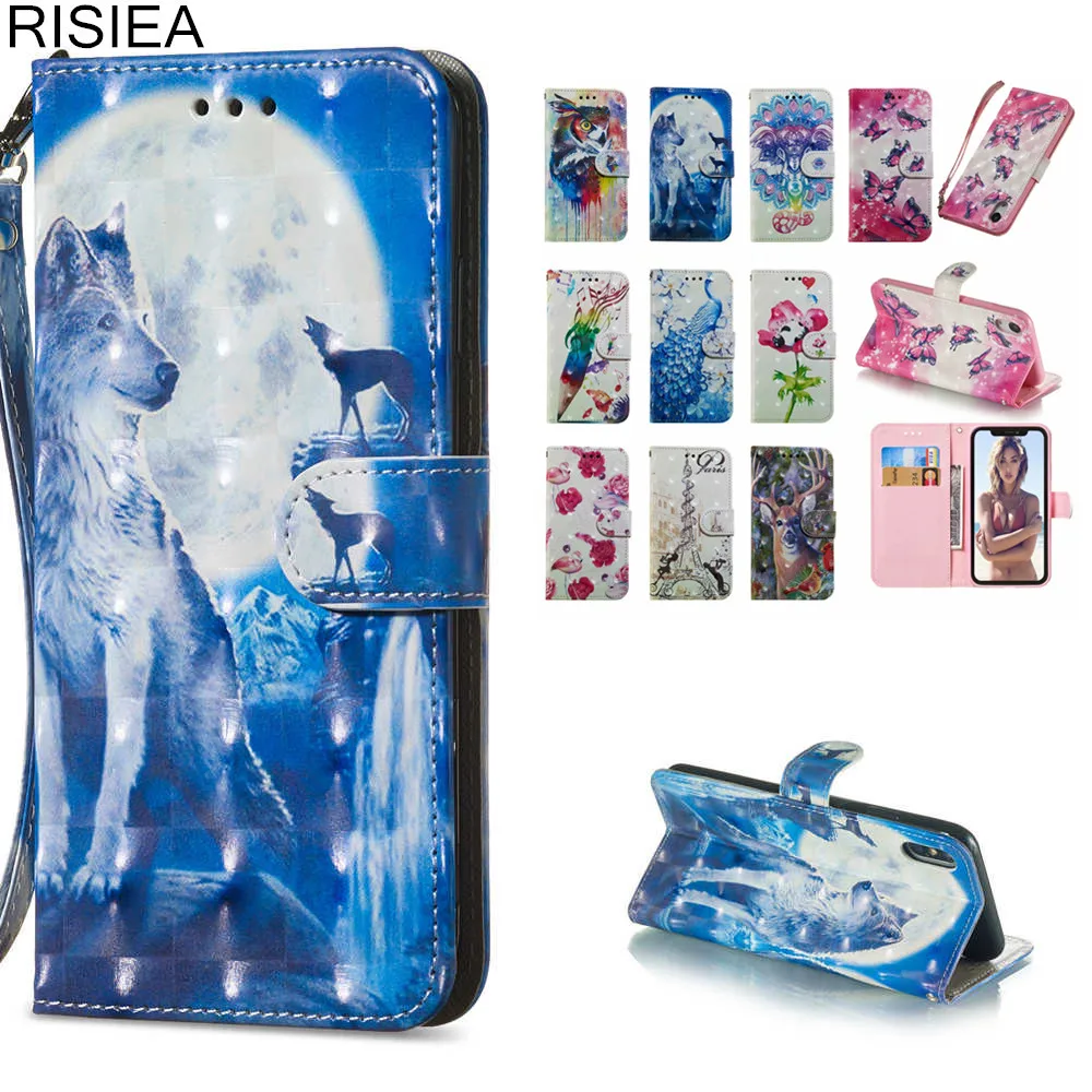 

Pattern Leather Wallet Case For iPhone 5 5S SE 6 6S 7 8 Plus X XS XS MAX XR Phone Cover With Magnetic Holder Flip Coque