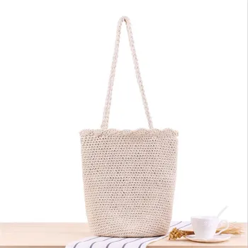 

2020 new handmade design women shoulder bags casual knit travel bags for girls cotton strap handbags shopping KC-001