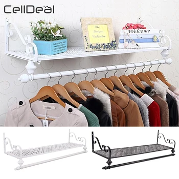 

Metal Wall-mounted Clothes Hanger Rack Clothes Holder Rod Hat Hanger Adjustable Clothes Rail Coat Rack