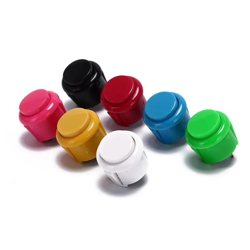 10 шт Встроенный маленький микропереключатель для DIY аркадного контроллера Jamma Mame 24 мм аркадная кнопка круглая кнопка