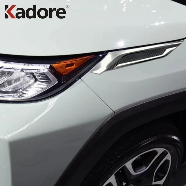 

For Toyota RAV4 RAV 4 2019 2020 Chrome Auto Front Head Light Lamp Cover Trim Headlight Eyebrow Strips Car Styling