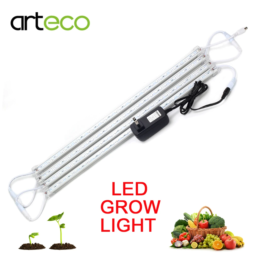 4PCS LED Grow Light With 3A Power Adapter DC12V 50CM LED Bar Light 5630