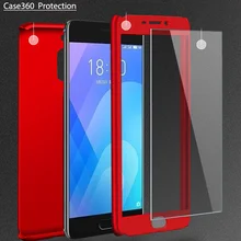 3-in-1 Plastic Case + Glass Full Cover 360 for Meizu M6 M6S M5 Note M3 Note Cover for Meizu Pro 7 Case +Tempered Glass Gift goowiiz белый кот meizu m5 note