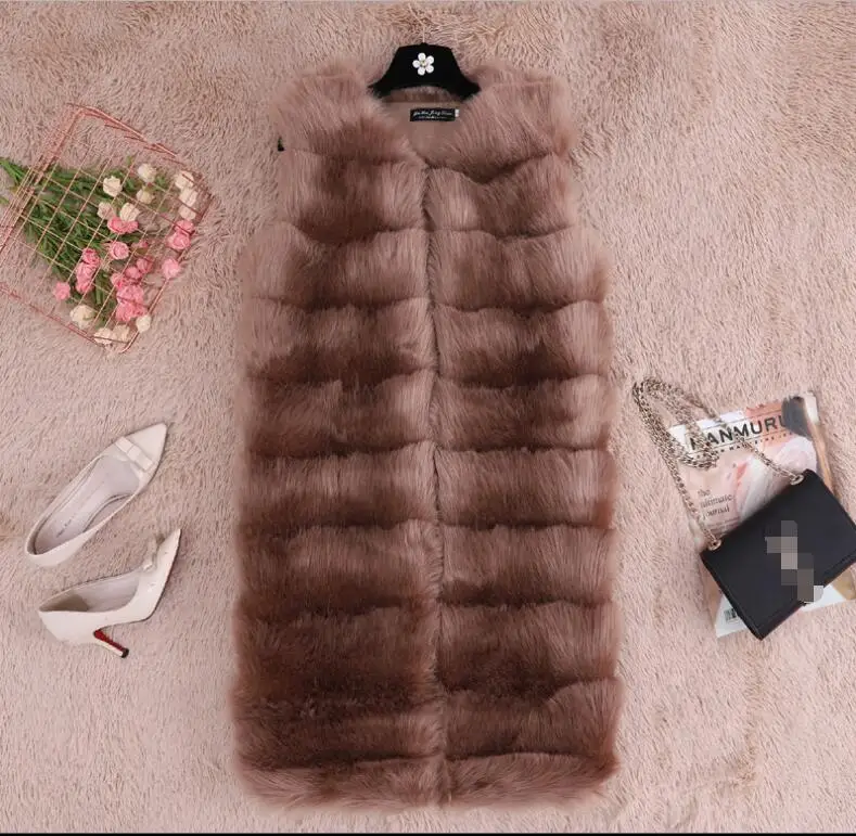 En Gilet Fourrure camel Street Nouvelle Faux Veste Renard 2018 Épais Mince rose blanc High Mode Lap Tempérament Beige Hiver Fausse gris De Top BtcFcnWa