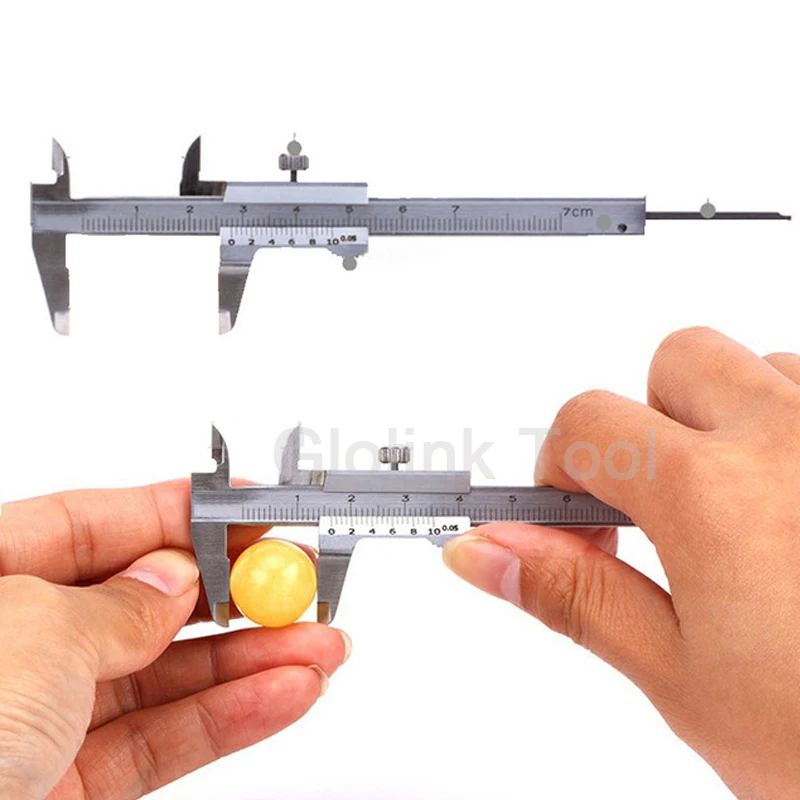 W-SHTAO Mini Vernier Caliper 0-70mm Guage Pocket Stainless Hardened Metric Machinist 