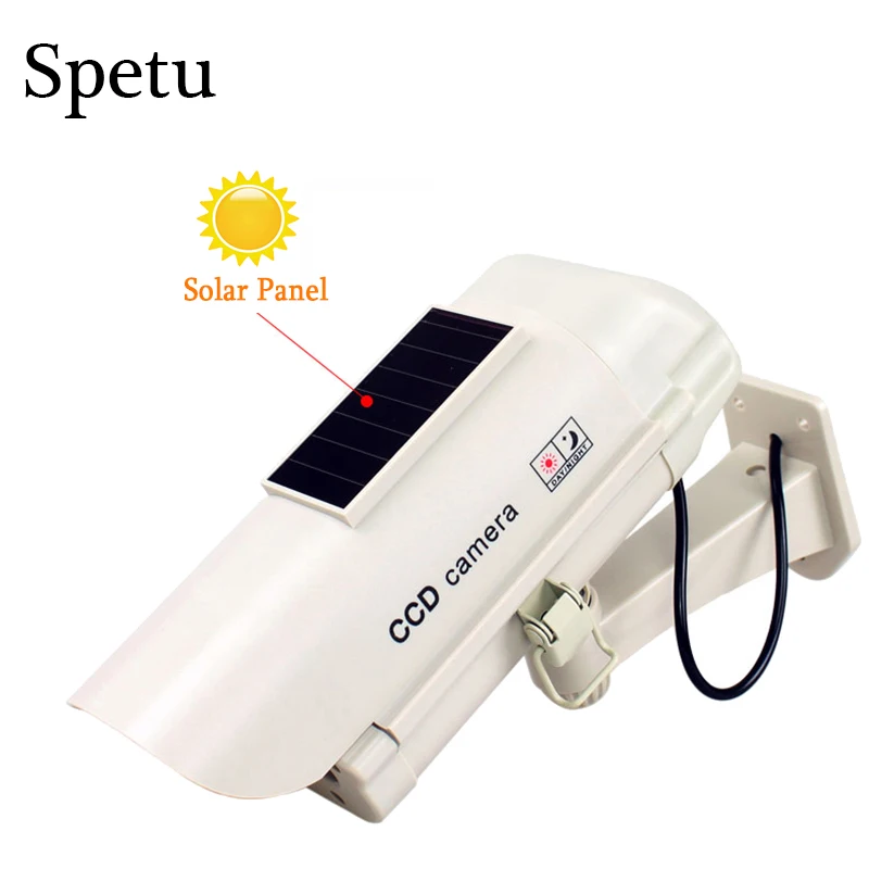 

Spetu Fake Dummy Camera Solar + Battery Powered Camera Waterproof Outdoor Home Security CCTV Bullet Surveillance Cameras Bullet