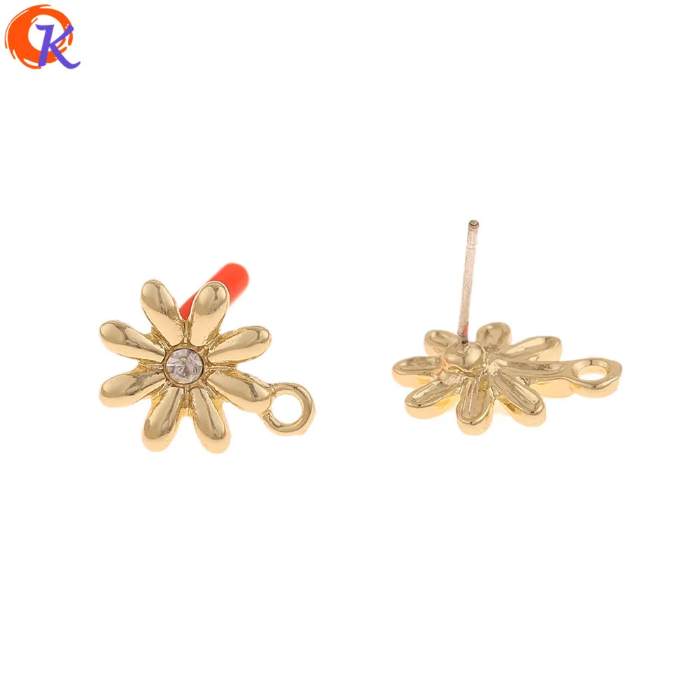 

Cordial Design 100Pcs 12*15MM Jewelry Accessories/Earrings Stud/Silver Pin/Flower Shape/DIY Making/Hand Made/Earring Findings
