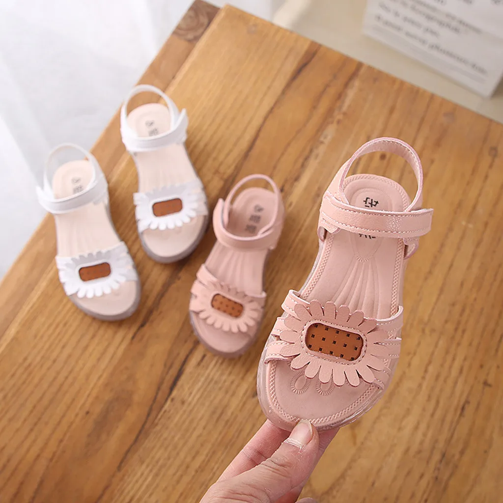 

2019 Baby Girl Children Beach Sandals Sneaker Toddler Children Floral Casual Single Flower Princes Shoes children shoes sandals