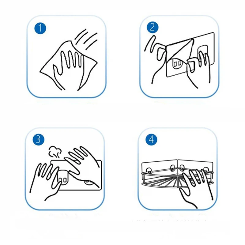 Новая угловая полка из нержавеющей стали, клейкая полка для ванной, настенная полка для хранения, органайзер для кухни, туалета, без бурения