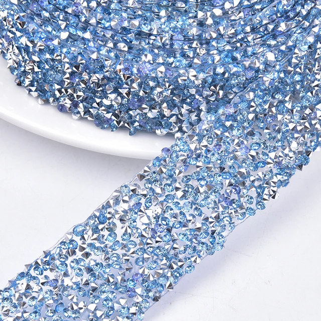 Ruban de garniture de strass à fixer à chaud, 2 Yards 3cm de