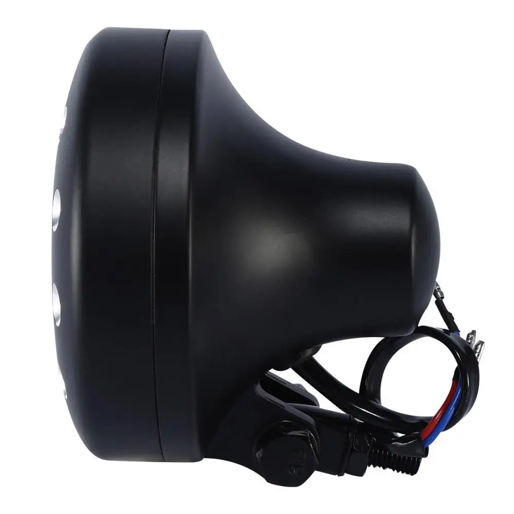 

Motorcycle Black Universal Headlight Head Light Lamp For Harley Bobber Cafe racer Chopper Custom Aluminum