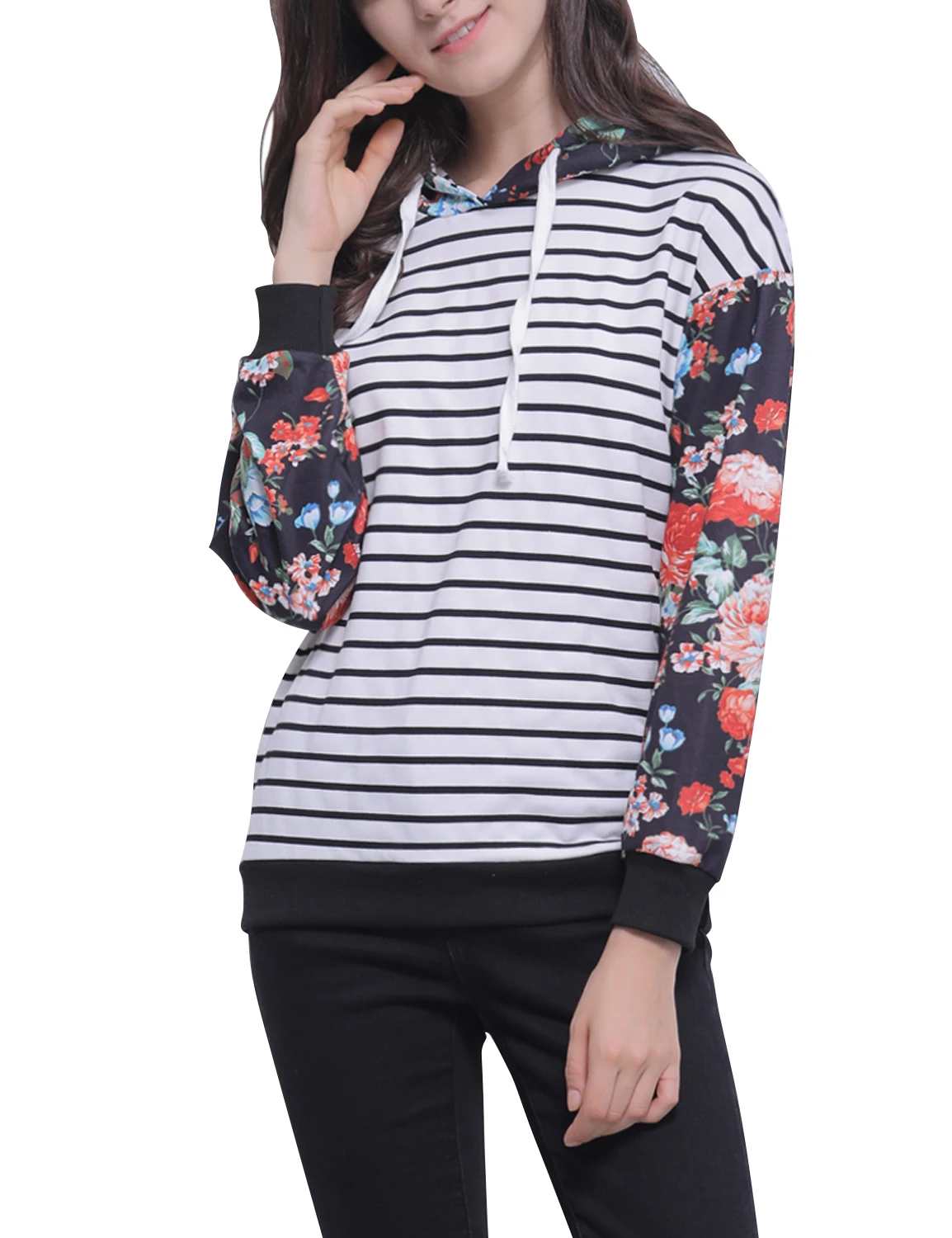 Blooming Jelly Autumn Harajuku Hoodies Embroidery Loose Striped Women