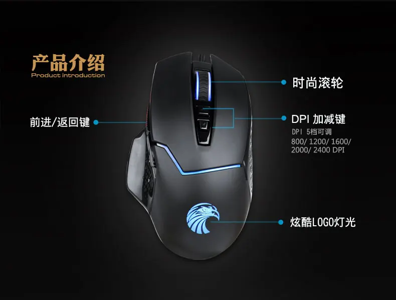 

REDRAGON Z-7500 Gaming Mouse wired with 5 LED Lights, 2400 DPI 8 Buttons Ergonomic CENTROPHORUS Gaming Mouse for PC