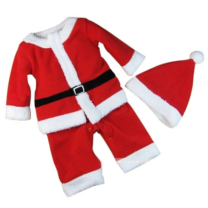 

Classical Winter Baby Christmas Romper with Hat for Boy Girl Sanda Dress Masquerade Bodysuit Costume Santa Claus Wear