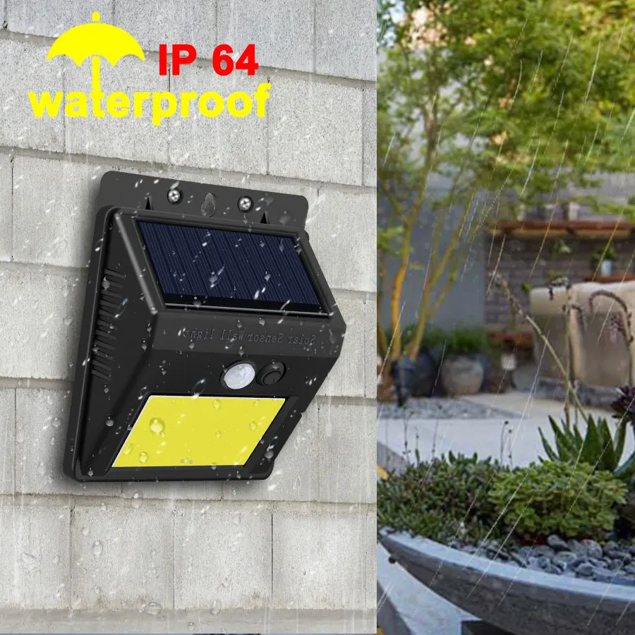 COB 35/70 светодиодный солнечный Мощность лампы Открытый Водонепроницаемый Солнечный садовый светильник Smart движения PIR датчик для ограды путь безопасности настенный светильник