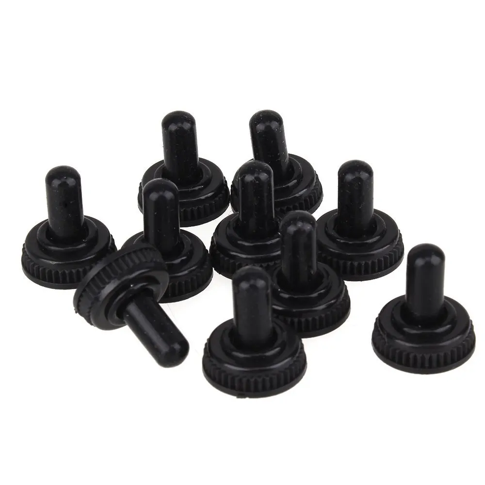 

10 x Waterproof Toggle Switch Boot Cap Black Rubber Cover 6mm Diameter
