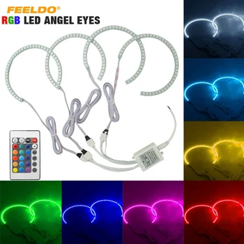 

FEELDO 1set Car RGB LED Angel Eyes Halo Ring Lighting Kit Remote Control For BMW E36/E38/E39/E46 Projector