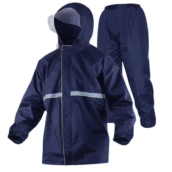 

Men Raincoat Sets Waterproof Hooded Jacket + Pants Working Clothing Safety Outdoor Work Travel Rainwear Suits Free Size