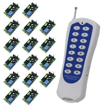 

AC 250V 220V 110V 85V RF Wireless Remote Control Switch System 16pcs Receivers+1pcs 16CH Transmitter for Industrial Power