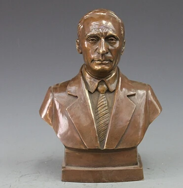 

huij 007946 Bronze Copper carving statue Vladimir Putin Bust Figurine Art Sculpture (A0314)