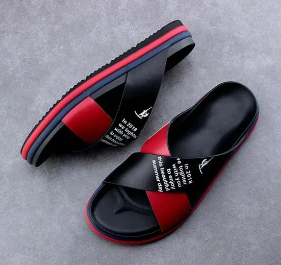 Slides Calcanhar Da Do Criss Lazer Mens 1 Chinelos Verão Roma Homens Cross Plana Praia Sandálias 2 Flops Flip Estilo Quente xZxOP
