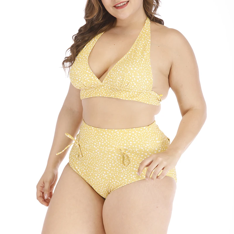 

Women's Plus Size Swimsuit Ladies Bathing Suit Sexy Halter Top Push Up Bikini Large Size Swimwear 4XL Beach Bathing Suit