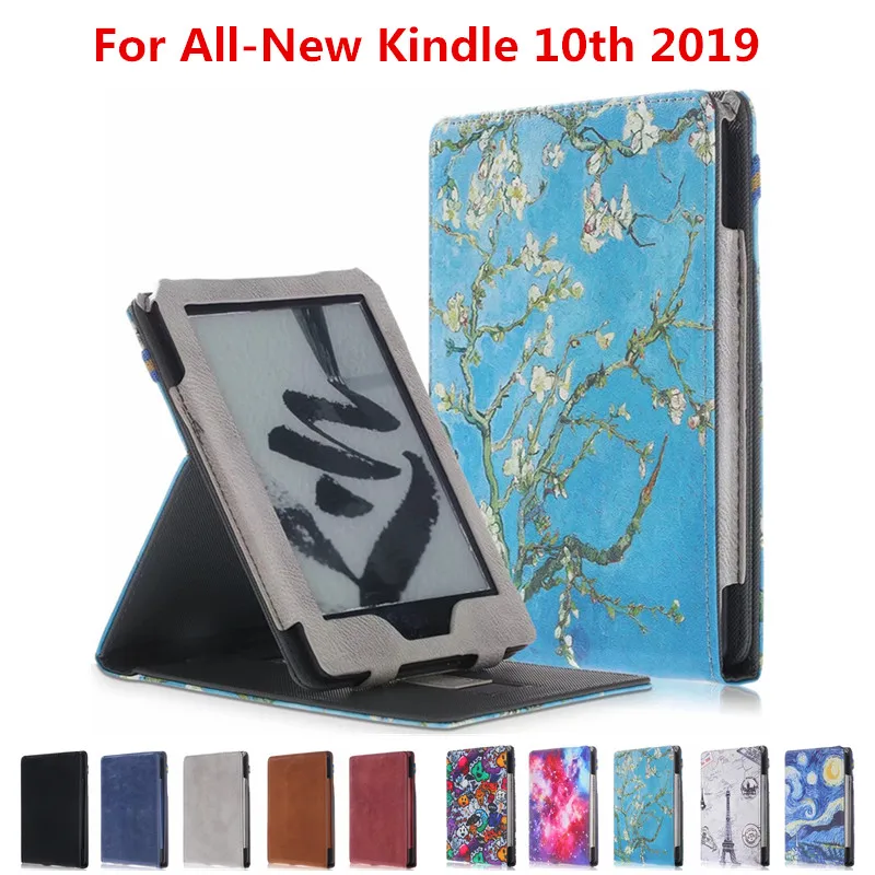 

Smart Cover for All-new Kindle 10th Generation Case Painted Flower Tower PU Leather Case for Funda Capa Kindle Paperwhite 2019