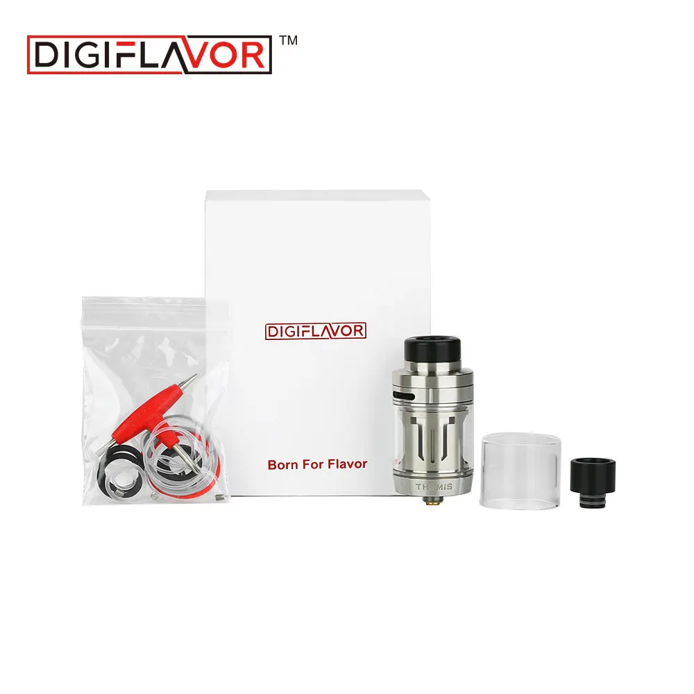 Original Digiflavor Themis RTA Tank 5ml Dual Coil/ Mesh Build Atomizer E Cigarette with Adjustable Airflow Top-filling Tank 510 Original Digiflavor Themis RTA Tank 5ml Dual Coil/ Mesh Build Atomizer E Cigarette with Adjustable Airflow Top-filling Tank 510