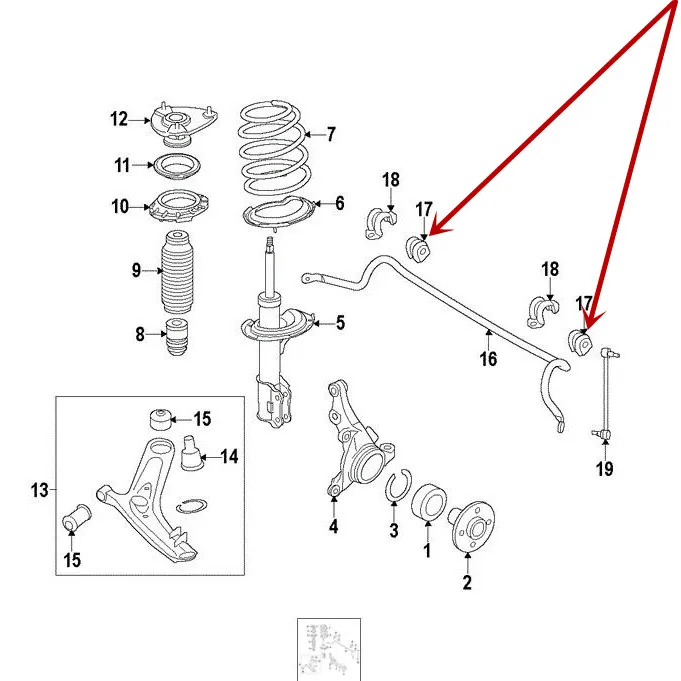 548133S110 передний стабилизатор Sway Bar втулка OEM для 2011 2015 Sonata soul Creta Azera Cadenza Carens Kona 54813
