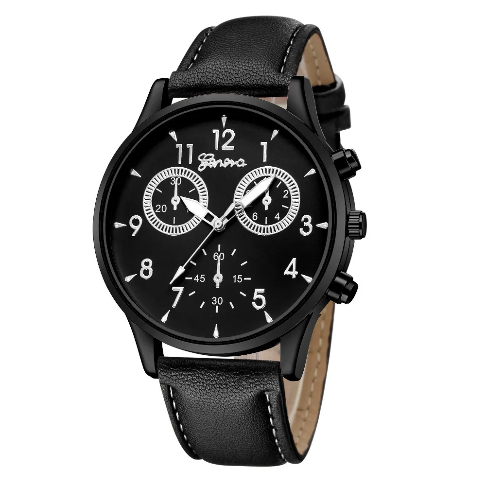 Модные мужские кожаные военные повседневные Аналоговые кварцевые наручные часы деловые часы и Mnycxen# D - Цвет: Бронза