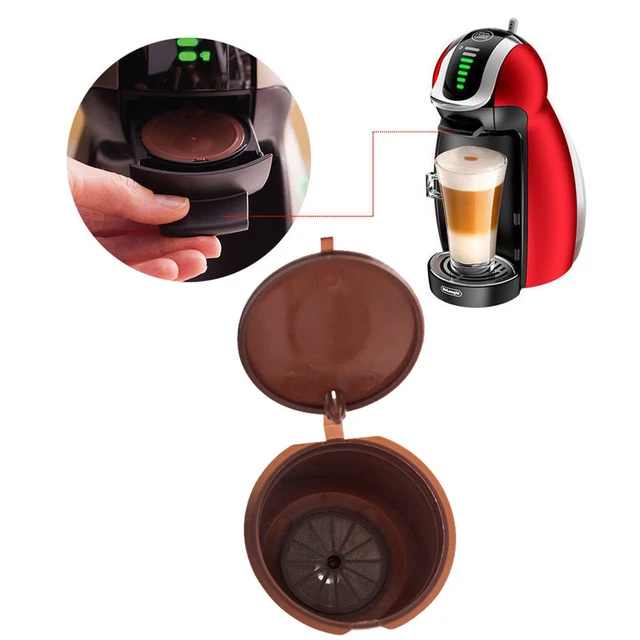 Cheap Pure Coffee Color Plastic Cup Body Metal Filter Filling Reusable Filters for dolce gusto capsule coffee shell Cheap Pure Coffee Color Plastic Cup Body Metal Filter Filling Reusable Filters for dolce gusto capsule coffee shell