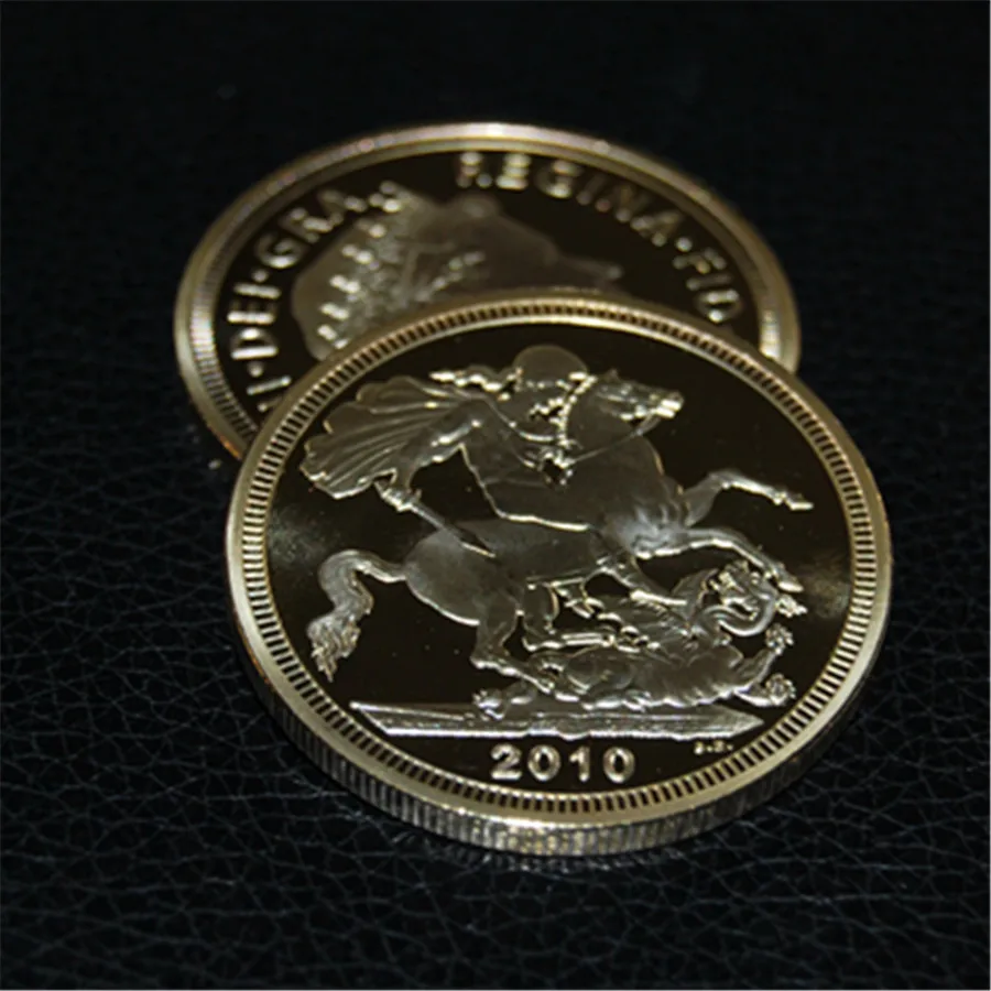 2010 британская монета соверен, 1 сувенирная монета. 999 Bullion Золотая круглая монета, позолоченные монеты 1 унций диаметр 40 мм