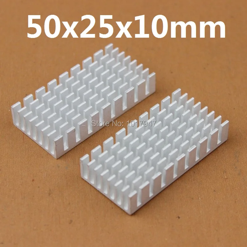 2pcs lot 50x25x10mm Aluminum Heatsink Heat Sink With Adhesive Tape