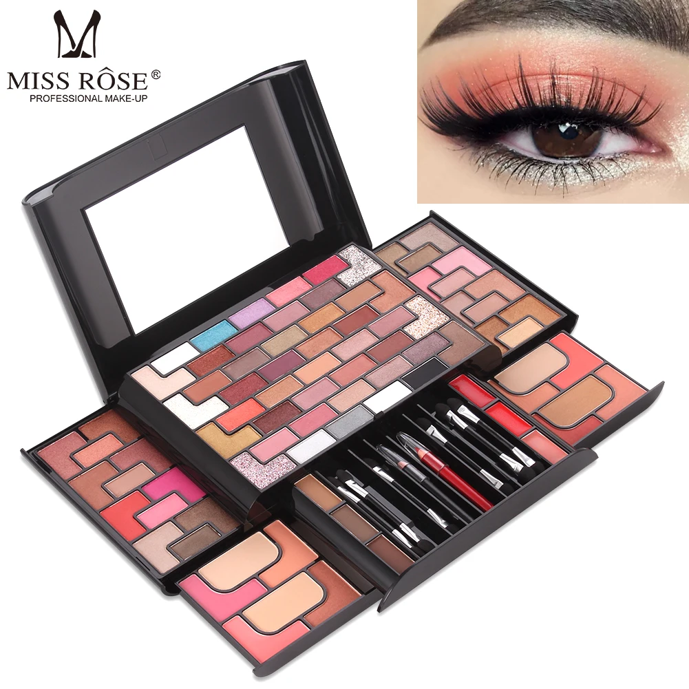 

MISS ROSE Professional Makeup Set 86 Up Sets Eyeshadow Palette Lipstick Blush Compact Powder Makeup Kit Full Cosmetic