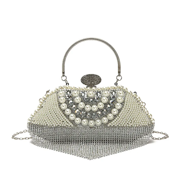 

New Pearl Female Bag 2019 Celebrity Handbag Female Models Wild Small Square Trend Crossbody Bags for Women Diamond Chain Bag
