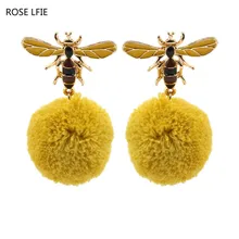 

ROSE LIFE New cute bees enamel earrings hairpin personality fashion earrings for women