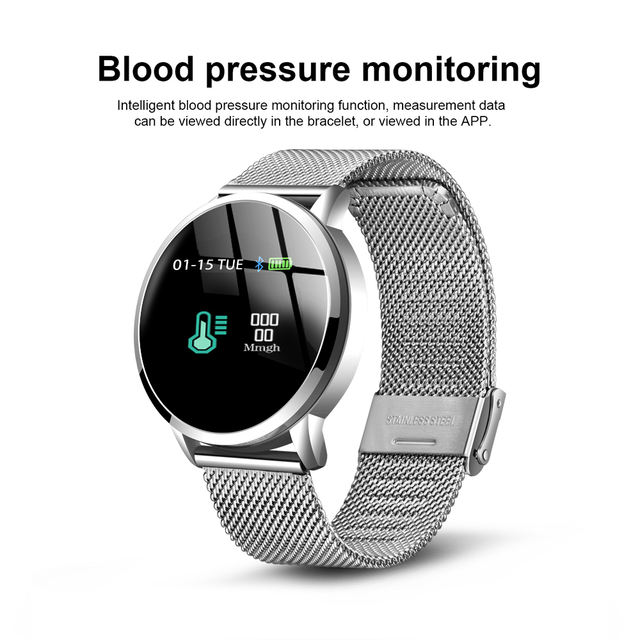 2019 New Smart health watch Men women Heart rate monitor Blood pressure wristband Pedometer fitness watch Sports mode watch+box
