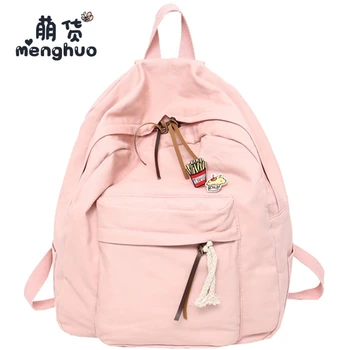 

Menghuo Large Capacity Women Backpack for School Teenager Girls School Bag Ladies Cotton Fabric Backpack Female Bookbag Mochilas