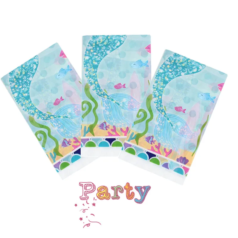

1pcs Mermaid Disposable Plastic Table Cloth Table Cover Tablecloth Waterproof For Kids Birthday Party Wedding Decoration 108*180