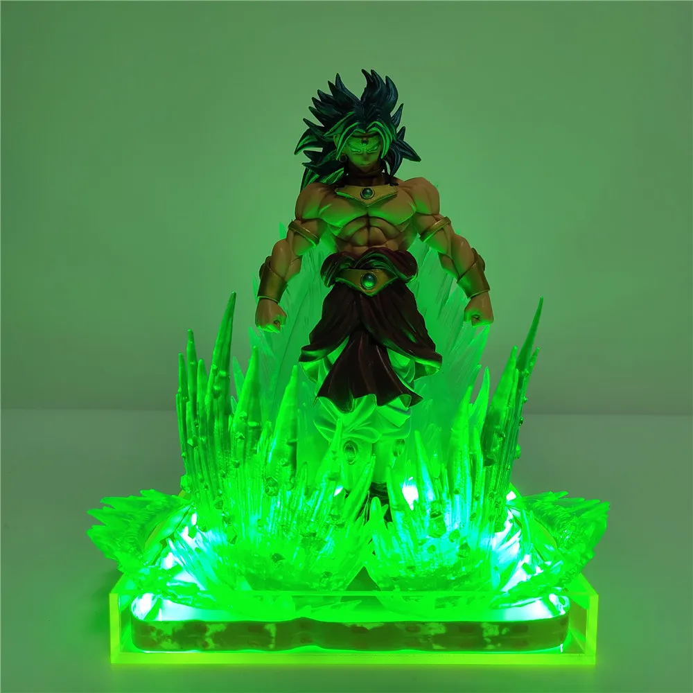 Dragon Ball Figure Super Broly Broli Green Effect DIY LED Light  Action Figures Anime Dragon Ball Z Goku Broly PVC Model Toys