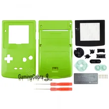 Зеленые твердые полный корпус кнопки из ракушек с экраном Лен для nintendo Запчасти для Gameboy-GBC007