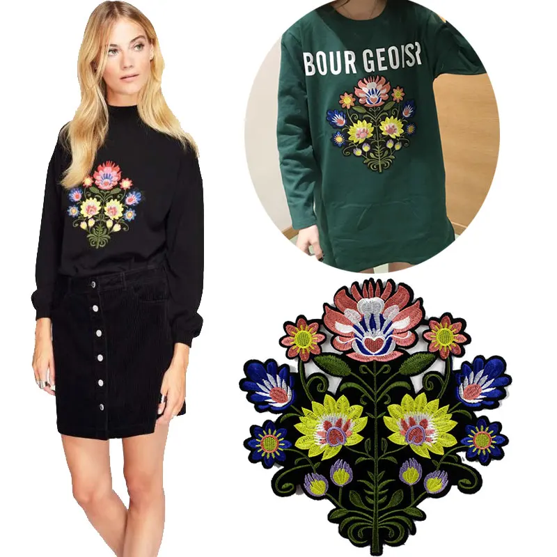 Buy Retro Embroidery Floral Combination Cloth Patch