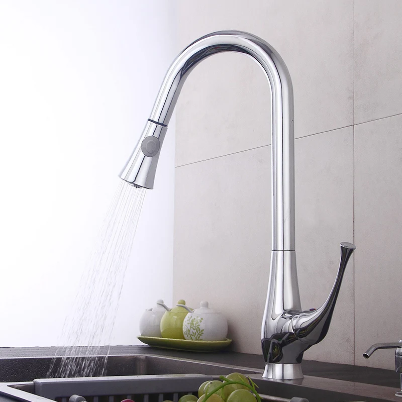 Fapully Brass Flexible Pull Out Kitchen Faucet Mixer Chrome Water Taps 360 Degree Rotation Kitchen Mixer Sink Faucets 545-33C Fapully Brass Flexible Pull Out Kitchen Faucet Mixer Chrome Water Taps 360 Degree Rotation Kitchen Mixer Sink Faucets 545-33C